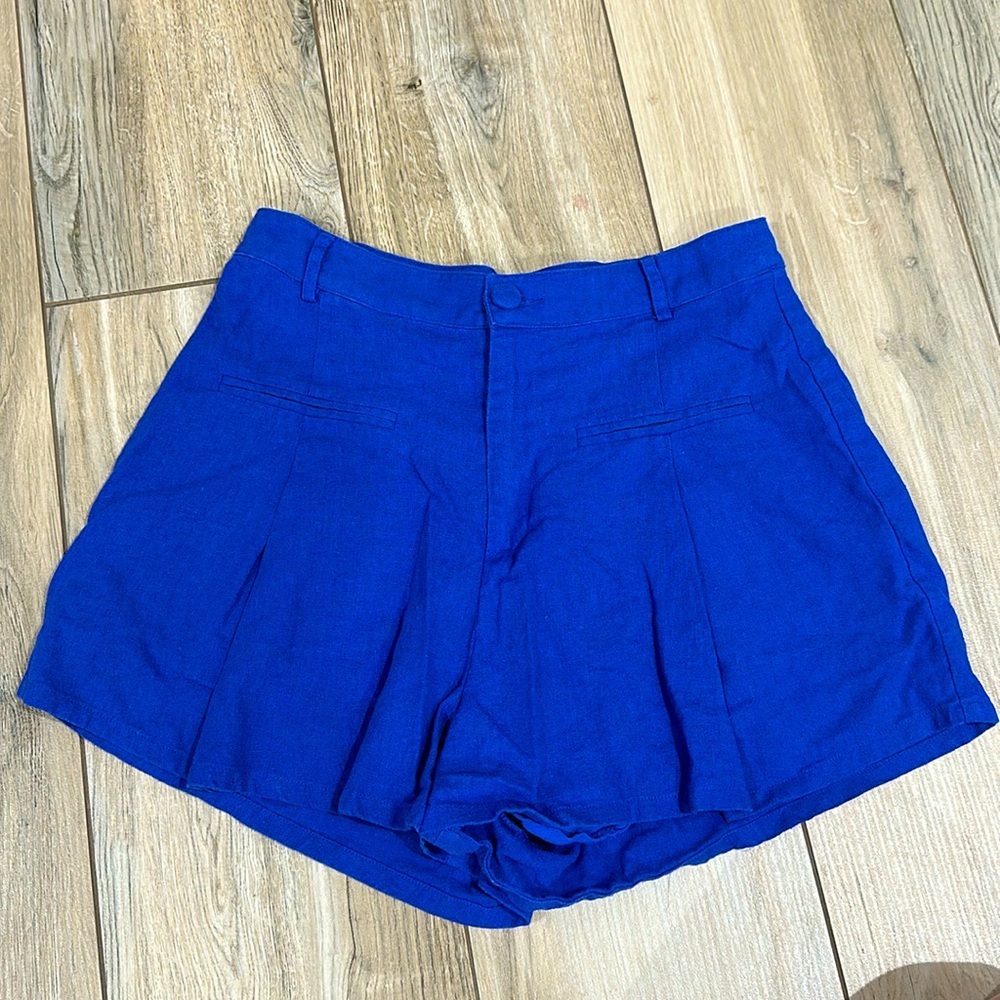 Blue high waisted shorts